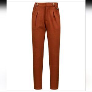 RETOUR rust brown straight leg stretch pants
